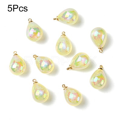 5Pcs UV Plating Acrylic Pendants FIND-YW0007-41B-1