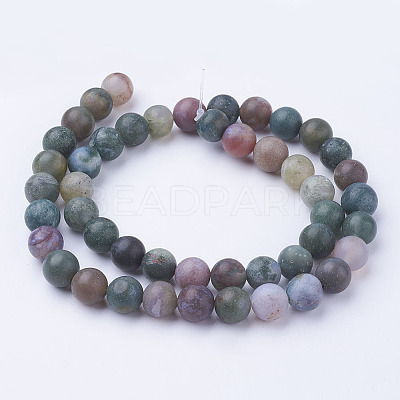 Natural Indian Agate Bead Strands G-G735-01F-8mm-1