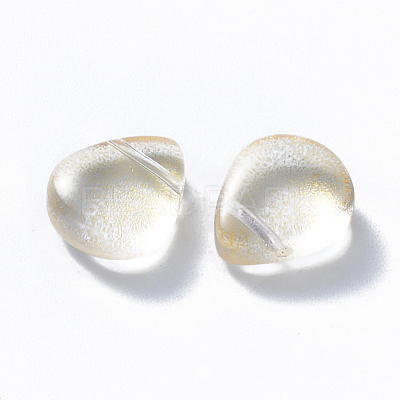 Transparent Spray Painted Glass Beads GLAA-T016-29F-1