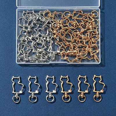 40Pcs 2 Colors Alloy Swivel Snap Hook Clasps FIND-FS0004-73E-1