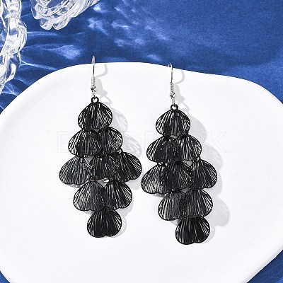 430 Stainless Steel Heart Dangle Earrings EJEW-A137-09EB-1