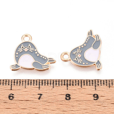 Marine Animals Alloy Enamel Pendants X-ENAM-T022-34J-1