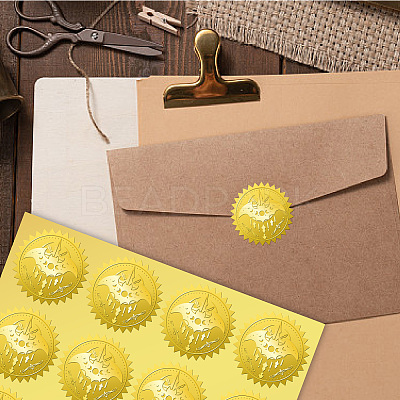 12 Sheets PET Adhesive Wax Seal Stickers DIY-WH0451-042-1