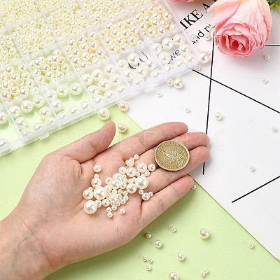 4 Styles ABS Plastic Imitation Pearl Beads KY-YW0001-72B-1