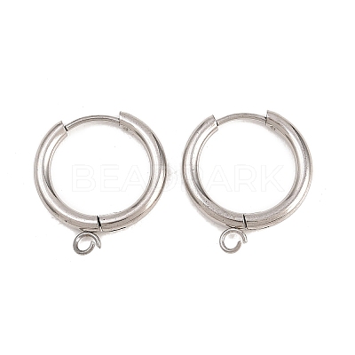 316 Stainless Steel Huggie Hoop Earring Findings EJEW-B158-01D-P-1