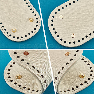 6Pcs 6 Style Flat Round PU Leather Knitting Crochet Bags Nail Bottom Shaper Pad DIY-PH0021-06A-1