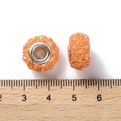 AB Color Resin Rose Flower European Beads RESI-M001-05G-1
