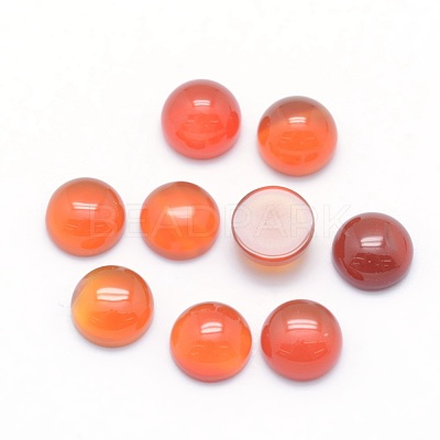 Natural Carnelian Cabochons G-P393-R18-6mm-1