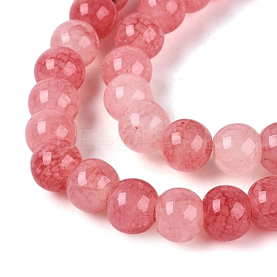 Ombre Effect Dyed Crackle Glass Beads Strands GLAA-Q106-01A-B07-1
