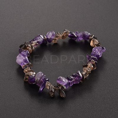 Chips Gemstone Beaded Stretch Bracelets BJEW-JB01824-05-1