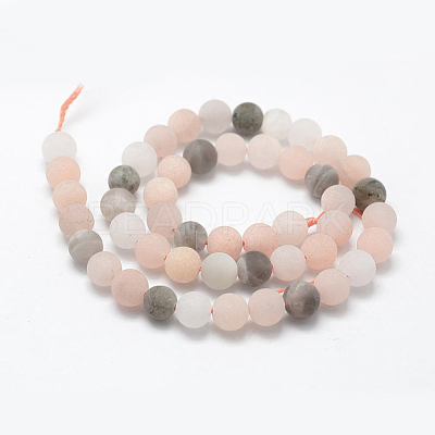 Natural Multi-Moonstone Beads Strands G-E365-06-6mm-1