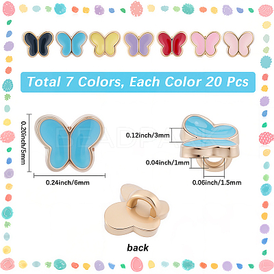 140Pcs 7 Colors Alloy Enamel Buttons FIND-GF0008-28-1