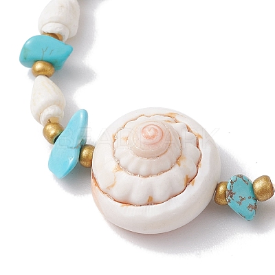 Summer Beach Natural Shiva Eye Shell Link Bracelets BJEW-JB10287-1