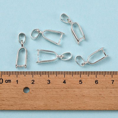 Silver Color Plated Brass Ice Pick Pinch Bails X-KK-K802-S-1