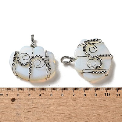 Opalite Copper Wire Wrapped Pendants G-K338-07P-06-1