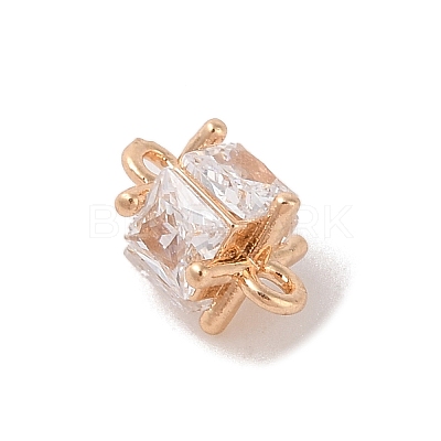 Brass Connector Charms with Glass KK-B100-074G-1