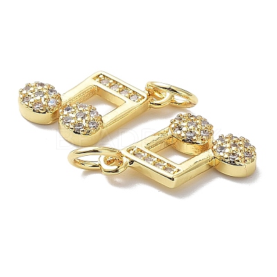 Brass Micro Pave Cubic Zirconia Pendants KK-R148-03G-1