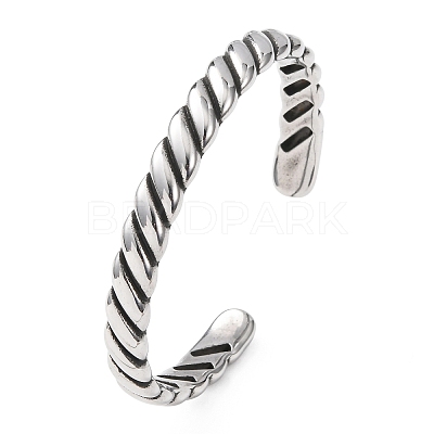 Retro 316 Surgical Stainless Steel Cuff Bangles BJEW-C142-05AS-1