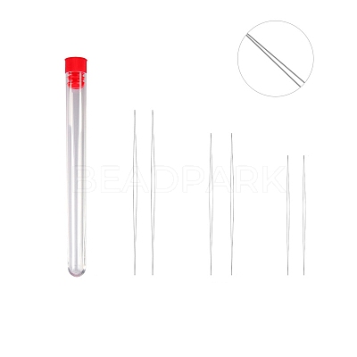 Tarnish Resistant Stainless Steel Collapsible Big Eye Beading Needles SENE-PW0013-02T-1