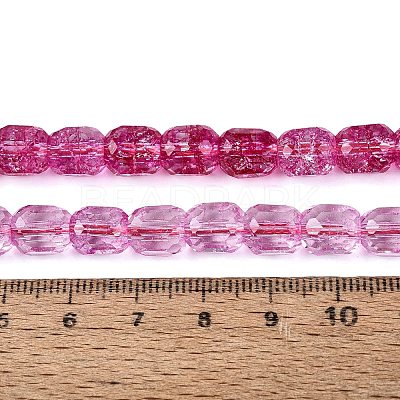 Transparent Crackle Glass Beads Strands GLAA-Q108-04A-09-1