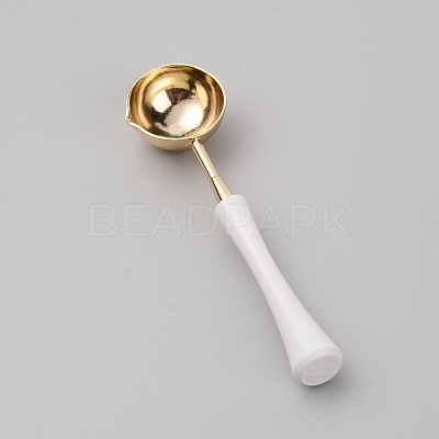 Brass Handle Wax Sealing Stamp Melting Spoon TOOL-WH0133-53A-1
