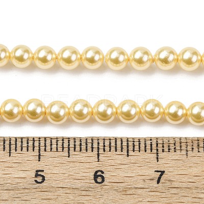 Electroplated Shell Pearl Beads Strands BSHE-G041-4mm-01-1
