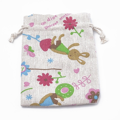 Polycotton(Polyester Cotton) Packing Pouches Drawstring Bags ABAG-T006-A03-1