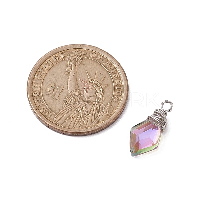 Copper Wired Glass Pendants PALLOY-JF02621-01-1
