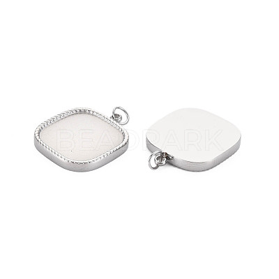 304 Stainless Steel Pendant Enamel Settings STAS-N097-129P-1