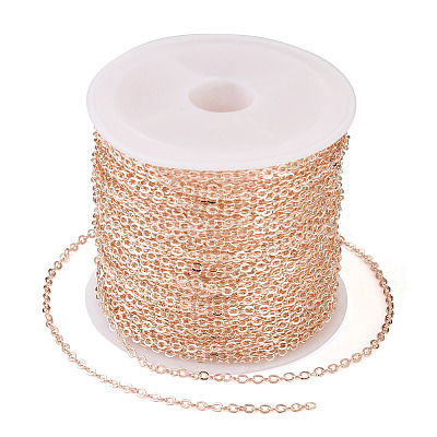 Brass Coated Iron Flat Cable Chains CH-TAC0007-01RG-1