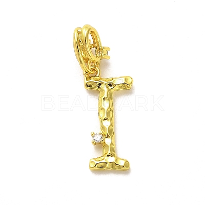 Rack Plating Brass Micro Pave Cubic Zirconia European Dangle Charms KK-L210-015G-I-1