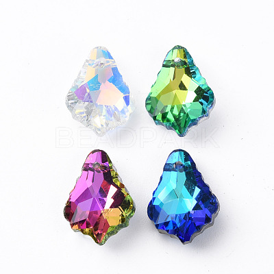 Electroplated Glass Pendants EGLA-N006-019-1