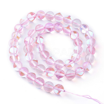 Synthetic Moonstone Beads Strands G-R375-6mm-B12-1