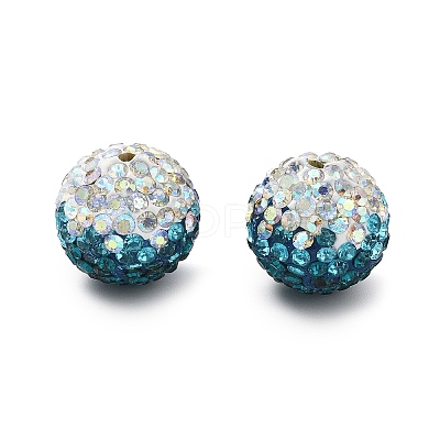Gradient Color Design Polymer Clay Rhinestone Beads CLAY-NH0001-03D-1