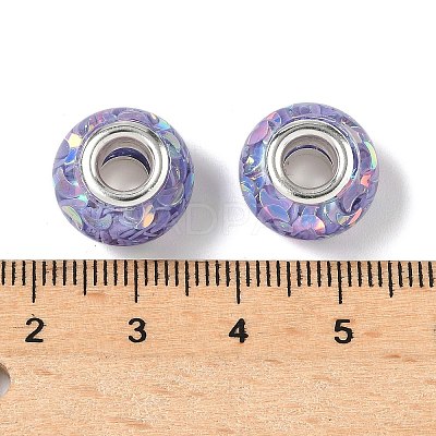 Transparent Resin Rondelle European Beads RESI-S023-03-1