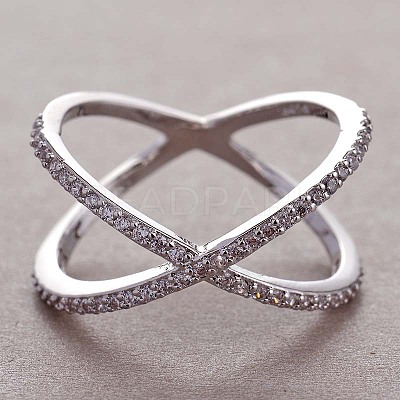Simple Style Brass Cubic Zirconia Finger Rings FS-WG32029-02-1