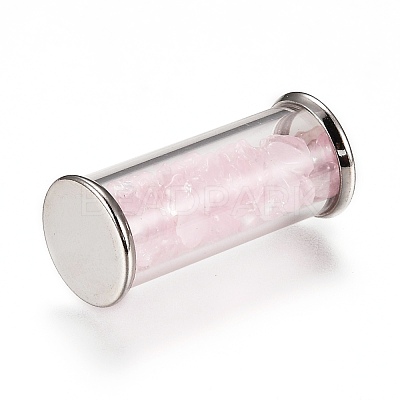 Alloy & Glass Wish Bottle Pendants G-Z017-08-1