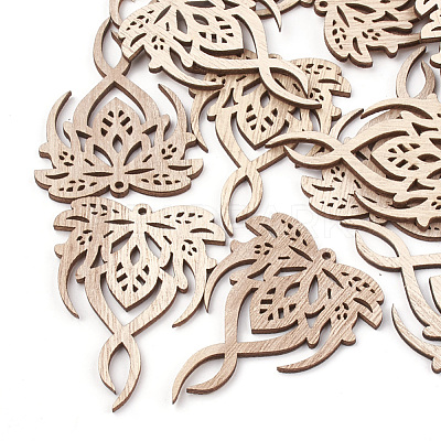 Undyed Wood Big Pendants X-WOOD-T008-26-1