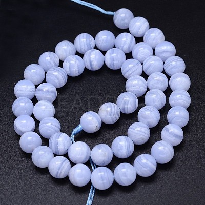 Grade AA Natural Blue Lace Agate Beads Strands G-F222-30-4mm-1
