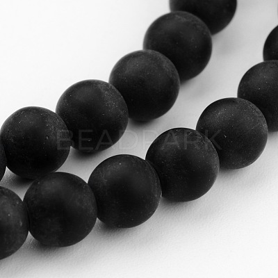 Frosted Glass Bead Strands X-GLAA-G016-10mm-02-1