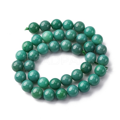 Natural Green Onyx Agate(Dyed & Heated) Beads Strands G-K393-A03-10mm-1