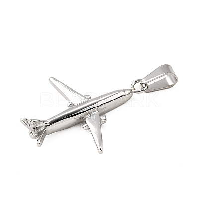 Airplane 304 Stainless Steel Pendants STAS-M121-10P-1