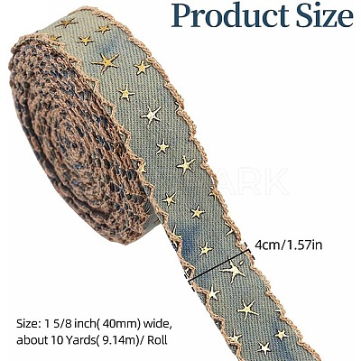Star Bronzing Denim Polyester Ribbon PW-WGCF3C2-02-1