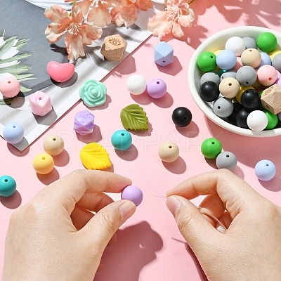 DIY Silicone Beaded Keychain Making Kit DIY-YW0008-62-1