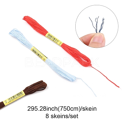 7 Sets 7 Colors Cotton Crochet Threads OCOR-FS0001-02A-1