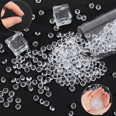 4 Sets Acrylic Rhinestone Pointed Back Cabochons GACR-SP0001-02A-1