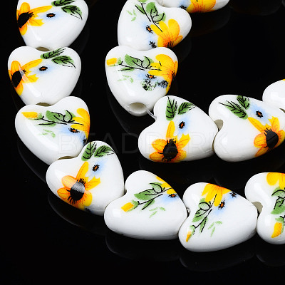 Handmade Porcelain Ceramic Beads Strands PORC-S502-045C-1