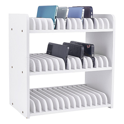 45-Grid Wooden Cell Phone Storage Box CON-WH0115-04-1