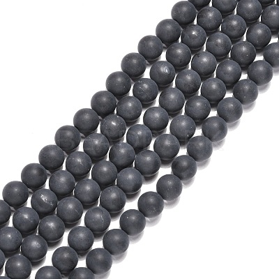 Dyed & Heated Natural Black Agate Beads Strands G-H1617-1