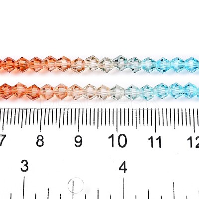 Gradient Color Baking Paint Glass Bead Strands DGLA-A039-T2mm-A016-1